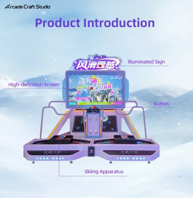 2 Players Skiing Arcade Game Simulator