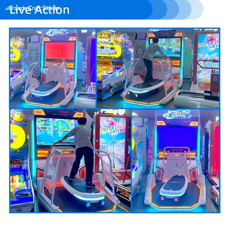 Interactive Surfing Coin Operated Surf Arcade Machine