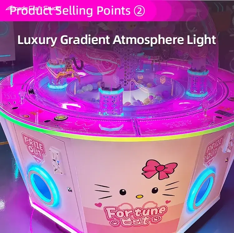 Fortune Cat 4 Players Prize Claw Machine