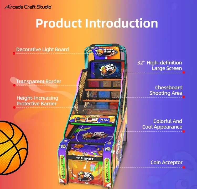 Top Shot Coin Operated Basketball Game Machine