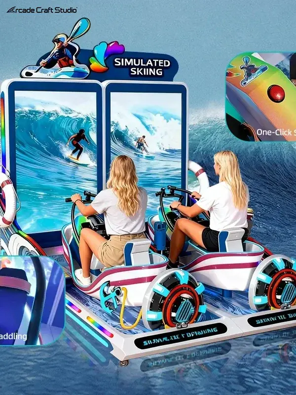 Digital Rowing 2 Players Indoor Rowing Machine Simulator
