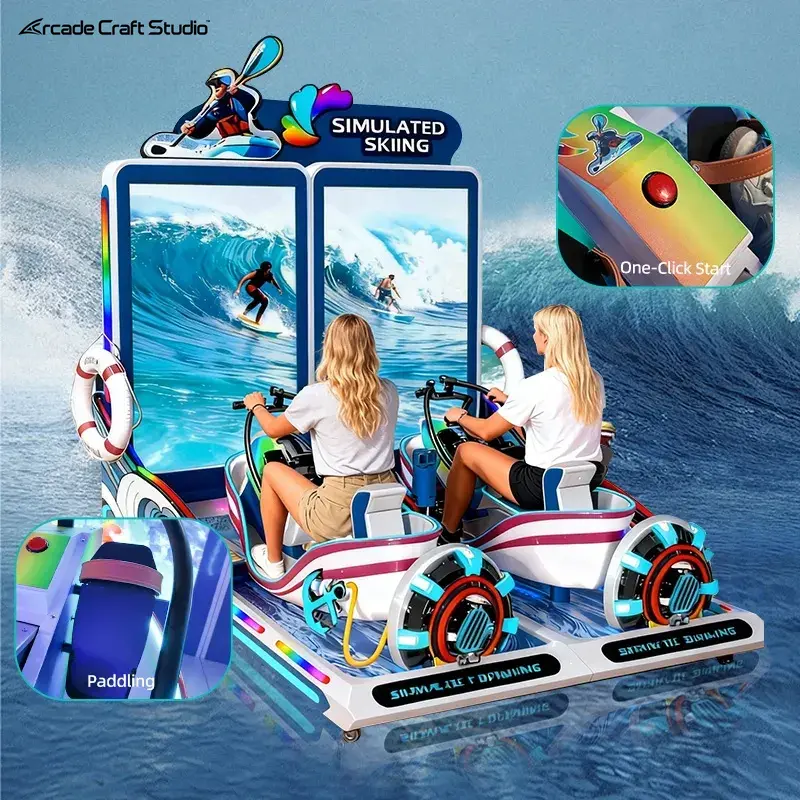 Digital Rowing 2 Players Indoor Rowing Machine Simulator
