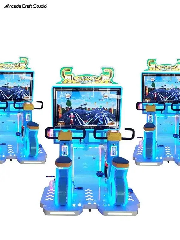 Kids Bicycle Arcade Game Machine For Two People