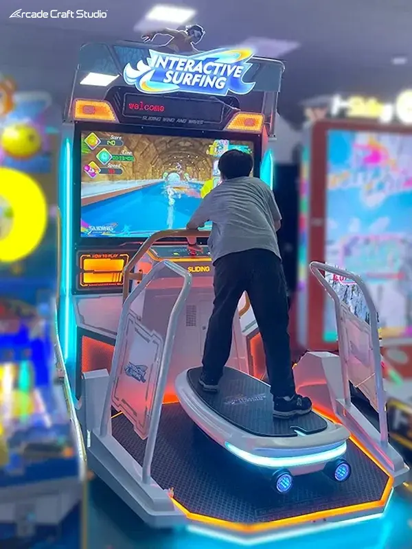 Interactive Surfing Coin Operated Surf Arcade Machine