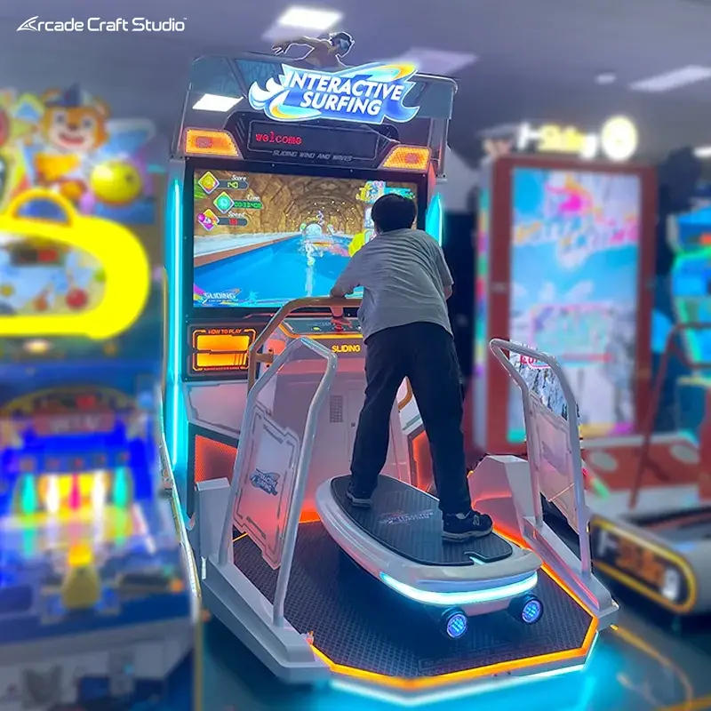 Interactive Surfing Coin Operated Surf Arcade Machine