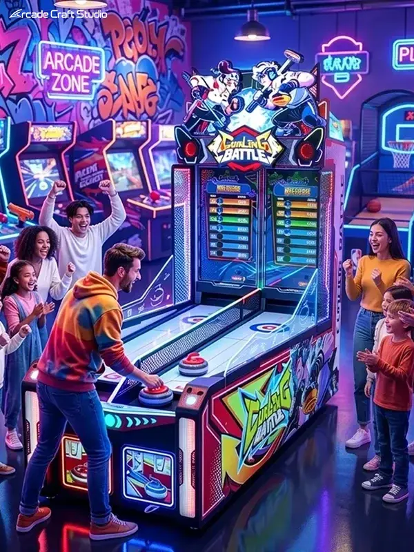Curling Battle Coin Operated Arcade Machine