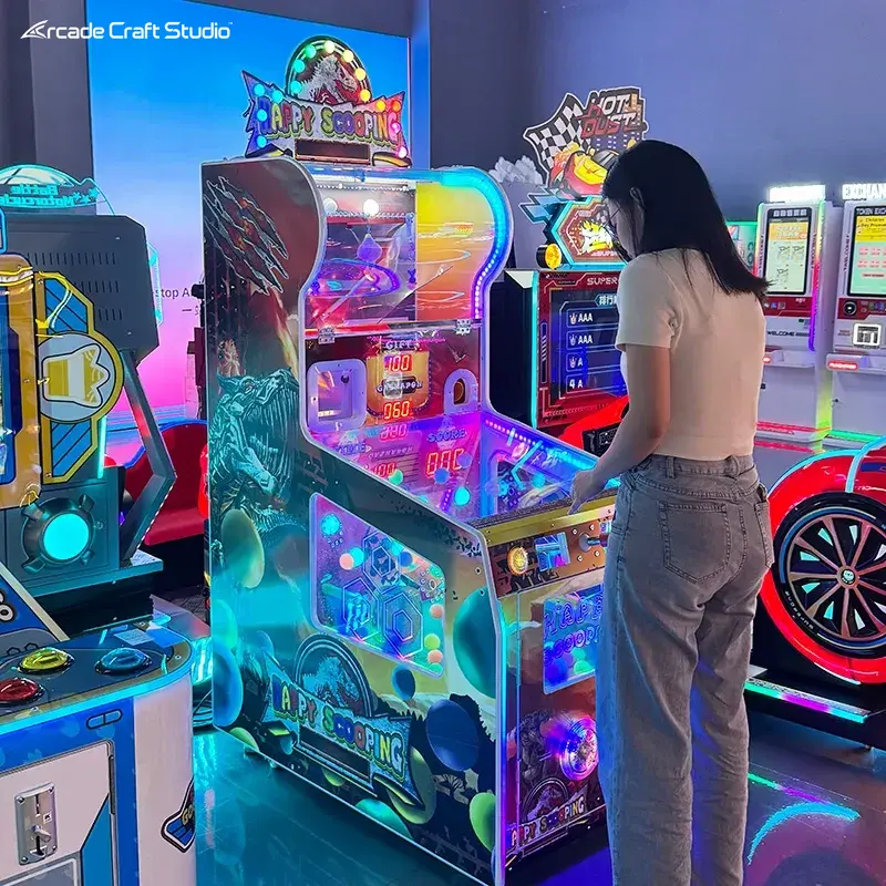 Happy Scooping Catching Ball Ticket Game Machine