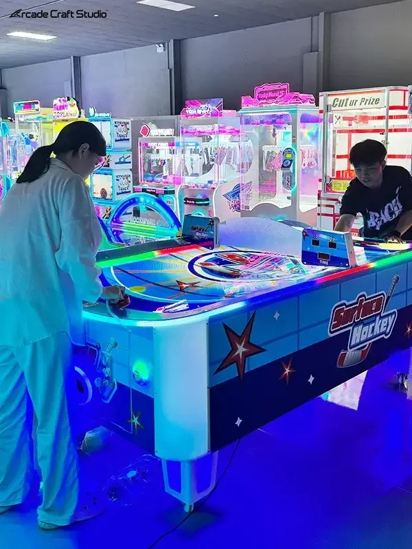 Commercial Curved Air Hockey Table Arcade Machine