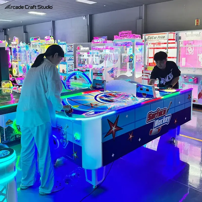 Commercial Curved Air Hockey Table Arcade Machine