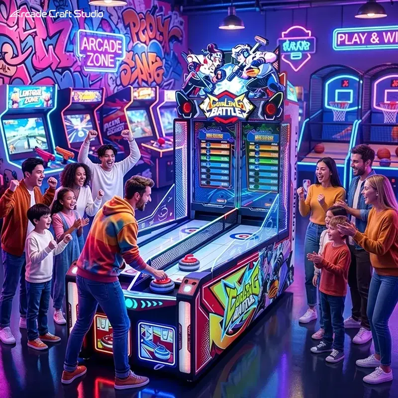 Curling Battle Coin Operated Arcade Machine
